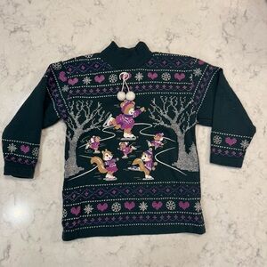 Vintage Spumoni Ice Skating Critters Sweater – Size S (4) – Made in USA